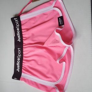 Justice Sport hot pink neon mesh  shorts